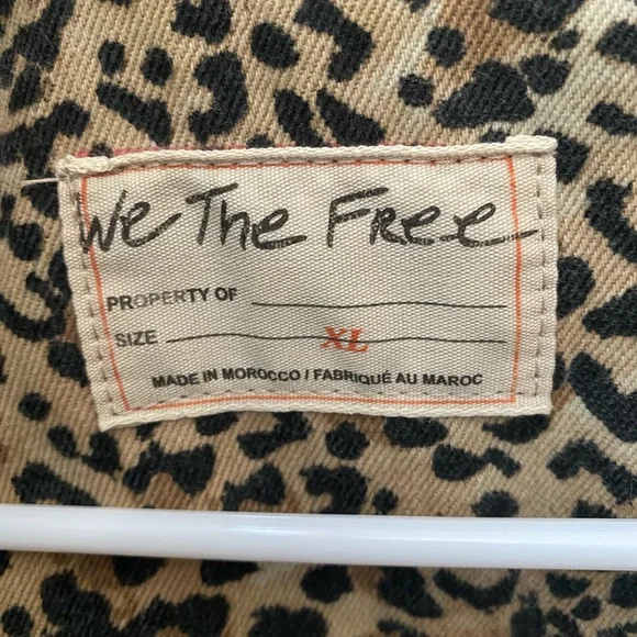 Free People NWT SZ XL CHEETAH JEAN JACKET (A1) - Picture 3 of 7